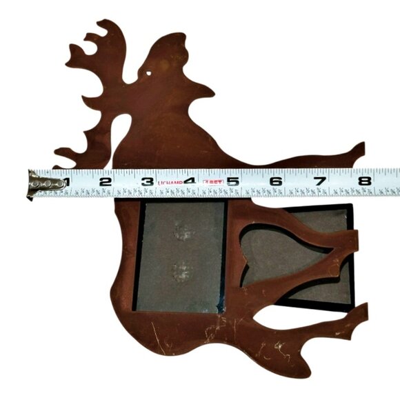 Rust Metal Moose Photo Picture Frame 2x3 Cabin Hunting Outdoors Wildlife Alaska - Picture 7 of 7